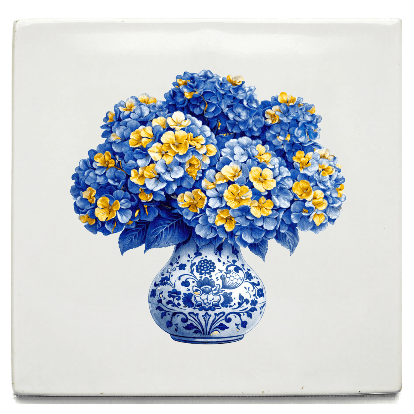 Bloemen blauw en goud